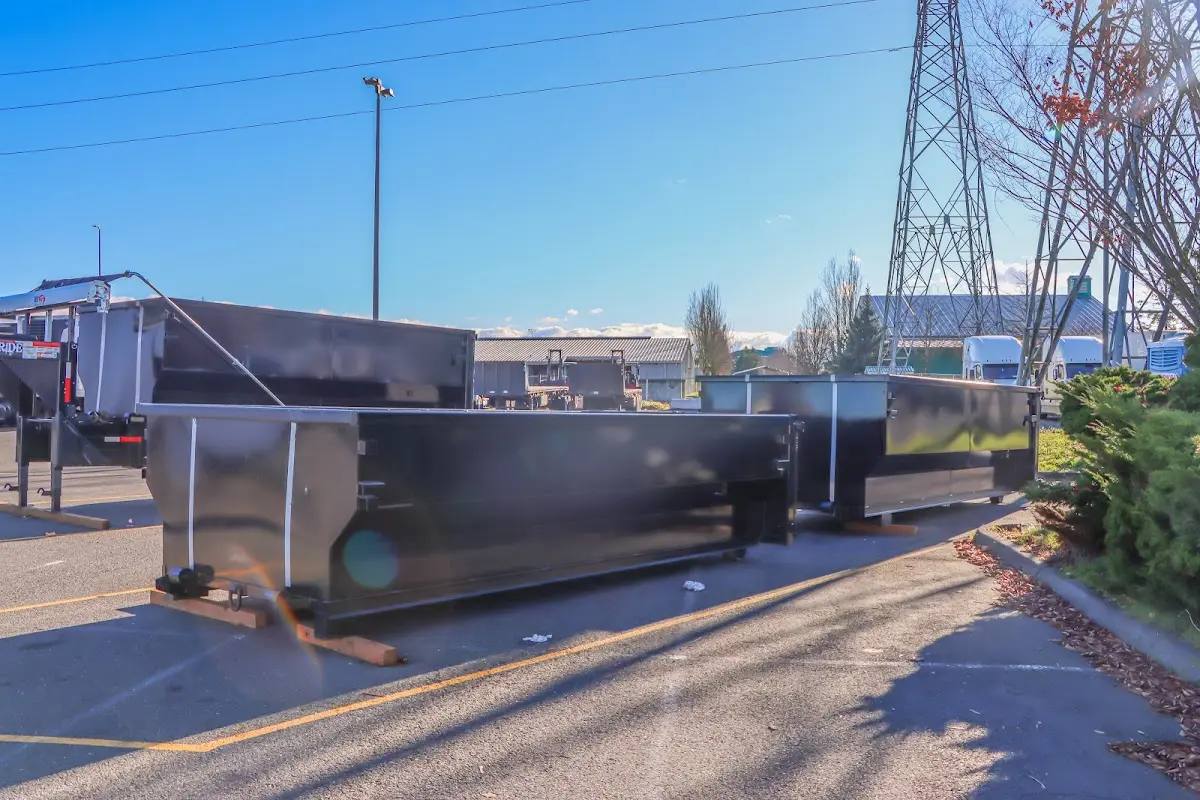 Roll-off dumpster ready for waste disposal at job site for Construction Dumpster Rental in Woods Cross